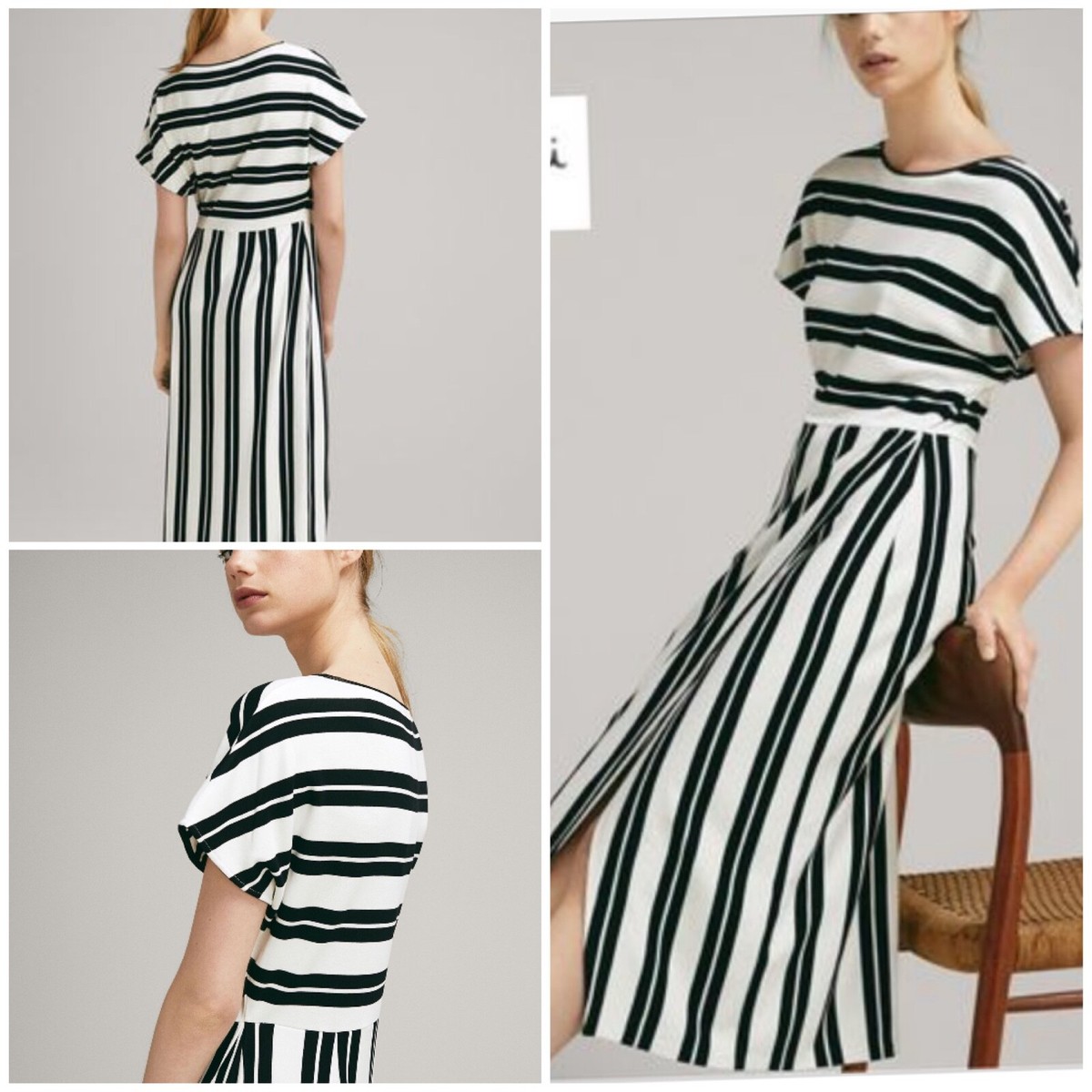 New Massimo Dutti (Zara) Striped Dress Wrap Skirt SZ S (8UK