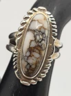 Johnnie Frank Navajo Wild Horse Magnesite Sterling Silver Vintage Ring Size 7