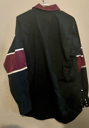 90s Western Cowboy Long Sleeve Mens Aztec Cumberland Outfitters Pearl Snap D1 - Picture 3 of 3
