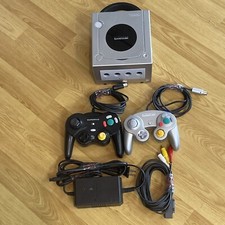 Nintendo GameCube Silver Console Bundle 2 Controllers TESTED