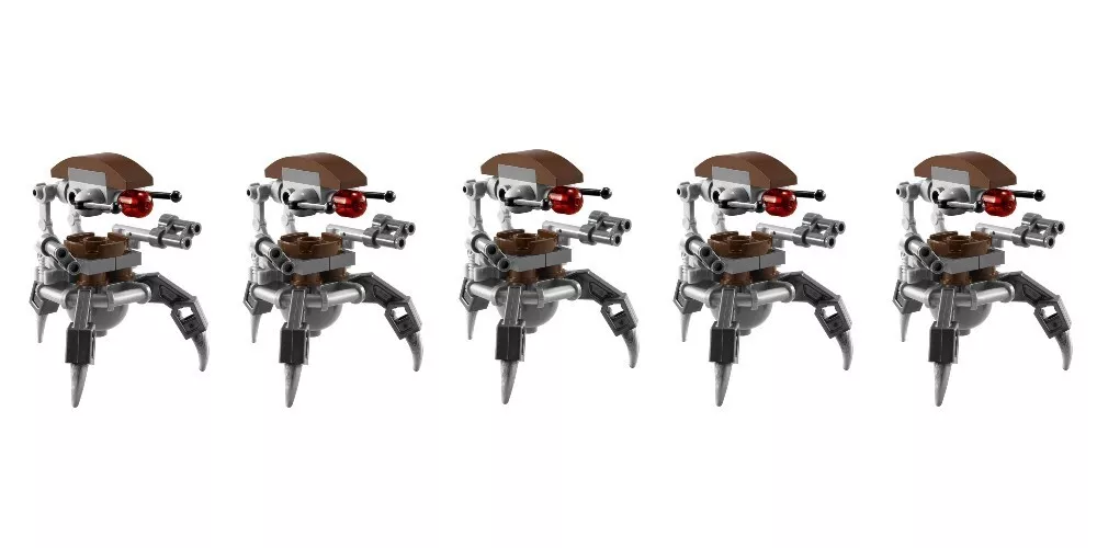 LEGO Star Wars Droideka Destroyer Droid Minifigure Lot of 5 75000