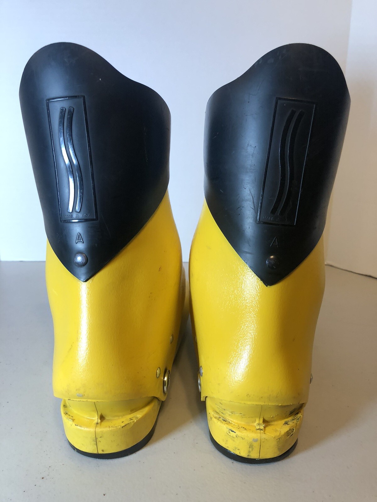 SALOMON Scarponi da sci downhill Scott vintage anni 70 made in USA taglia 5 giallo med