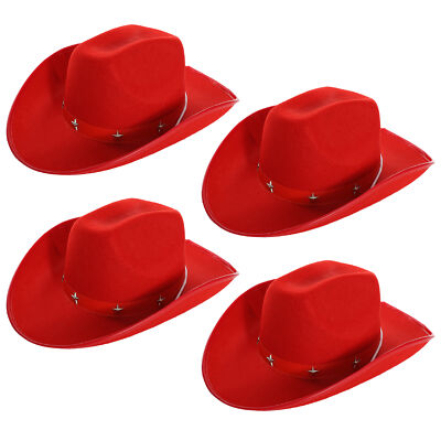 ROTER STERN NIETEN COWBOY COWGIRL HÜTE WILDER WESTEN KOSTÜM PAKET