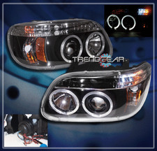 1995-2001 Ford Explorer Halo Led Projector Headlights Black 1997 1998 1999 2000