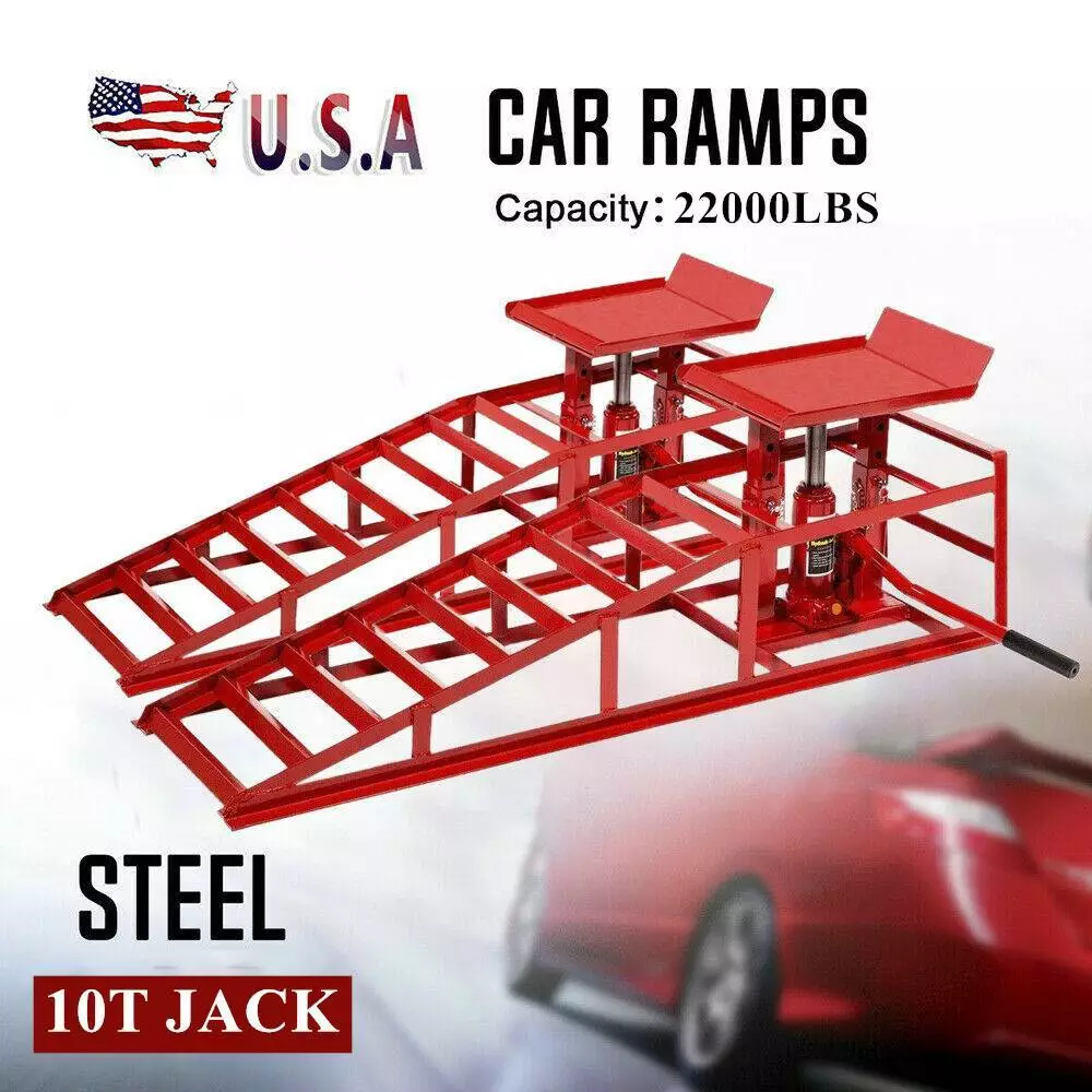 2PCS Auto Car Truck Service Ramp Lift Car Jack Hydraulic Lift