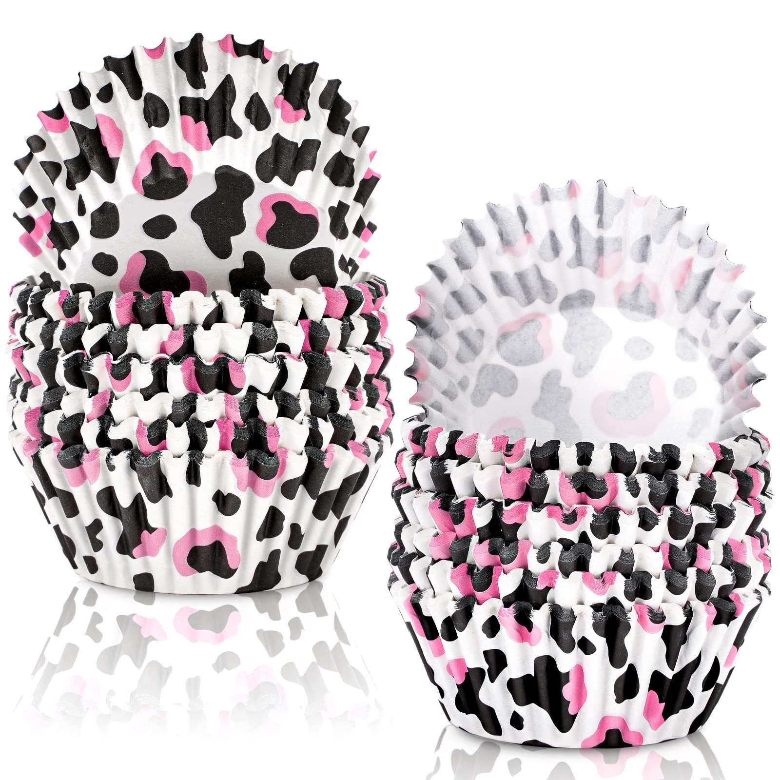 Whaline 300Pcs Cow Print Cupcake Liners Cow Paper Muffin Cupcake Liners 2x1.2...