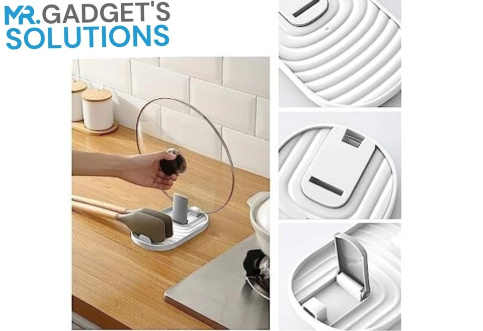 Versatile Kitchen Spoon & Lid Organizer – Anti-Mess Stand for Utensils & Pot Lid - Image 4 of 4