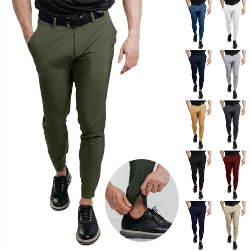 Men Fashion Slim Fit Dress Pants Casual Business Skinny Stretch Pants Golf Pants