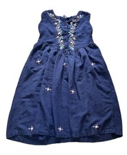 Fair Affair Women’s Cottagecore Navy Blue Embroidered Button Front Dress Boho XL