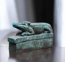 Authentic Ancient Egyptian Antiques Rare Egyptian Green Sobek Statue Egyptian BC