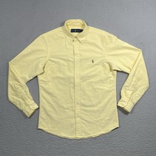 Polo Ralph Lauren Mens Small Oxford Yellow Flesh Pony Shirt Long Sleeve Button