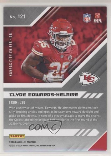 2020 Panini XR Rookie Red 164/249 Clyde Edwards-Helaire #121 05vf - Picture 2 of 3