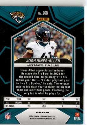 2024 Panini Mosaic National Pride Camo Pink Josh Hines-Allen #268