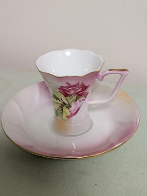 Kleine Mokka Espresso Tasse Mit Untertasse Rosen Dekor Aichi Japan Prussian Rose
