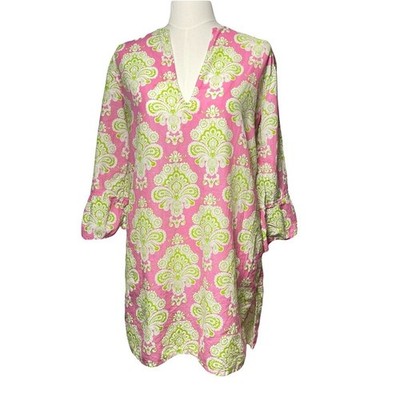 Malabar Bay  by Jayes Organic Cotton Swim Cover up Size M Pink & Green