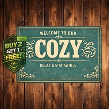 This Is Our Happy Place Porch Signs Outdoor Welcome Metal Tin Sign