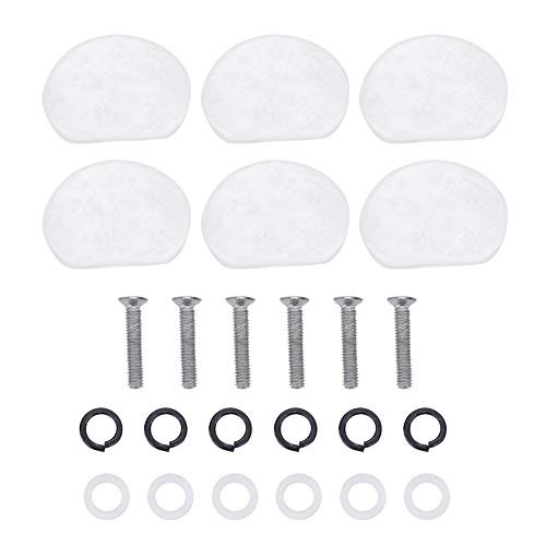 6pcs Guitar Tuning Peg Buttons, Machine Heads Music Instrument Oval white pearl