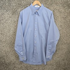 Pronto Uomo Dress Shirt Mens XL Blue Button Down Non Iron Cotton Career Pocket