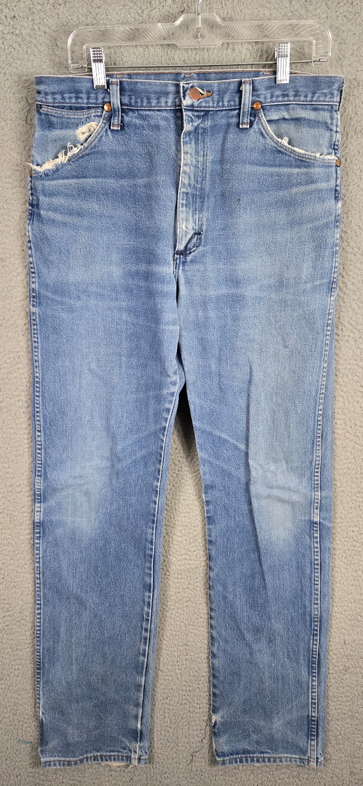 Mens 35x34 Blue Denim Faded Rodeo Cowboy Cut 13mwz Made Usa 