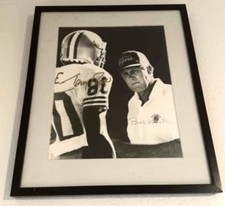 OOAK Rare Bill Walsh & Jerry Rice Signed 49er Legends Live Game Coaching Framed