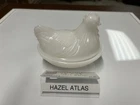 Hazel Atlas Milk Glass Hen on Nest 4.5" Vintage