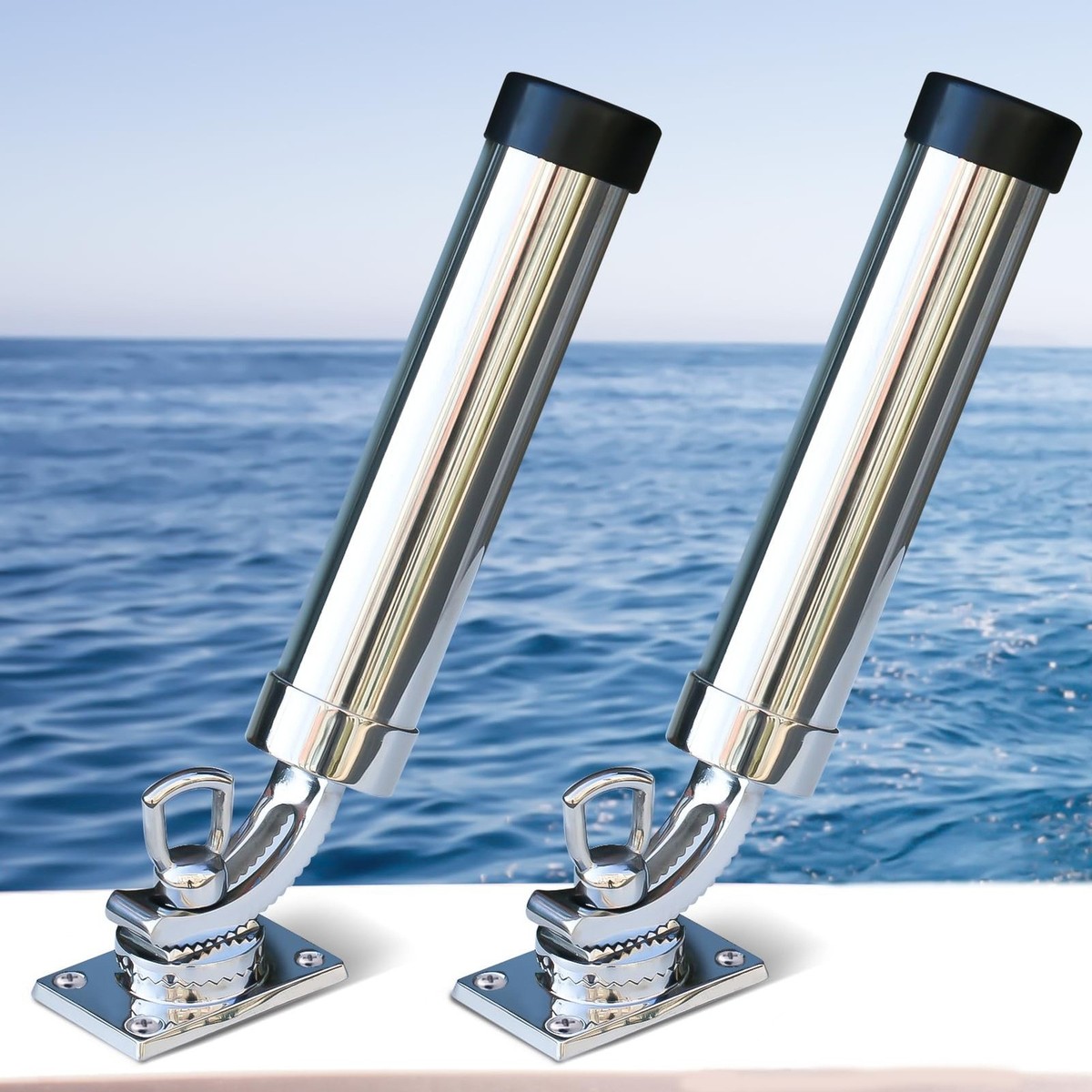 fishing pole rod holders for boat 2-Tube Holder White, Side-Mount Off White RHSF Koova Spinning Fishing Rod Rack