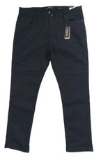 Kenneth Cole Mens Bottoms Regular Fit 2-Way Stretch Tapered Black Jeans Sz 42x32