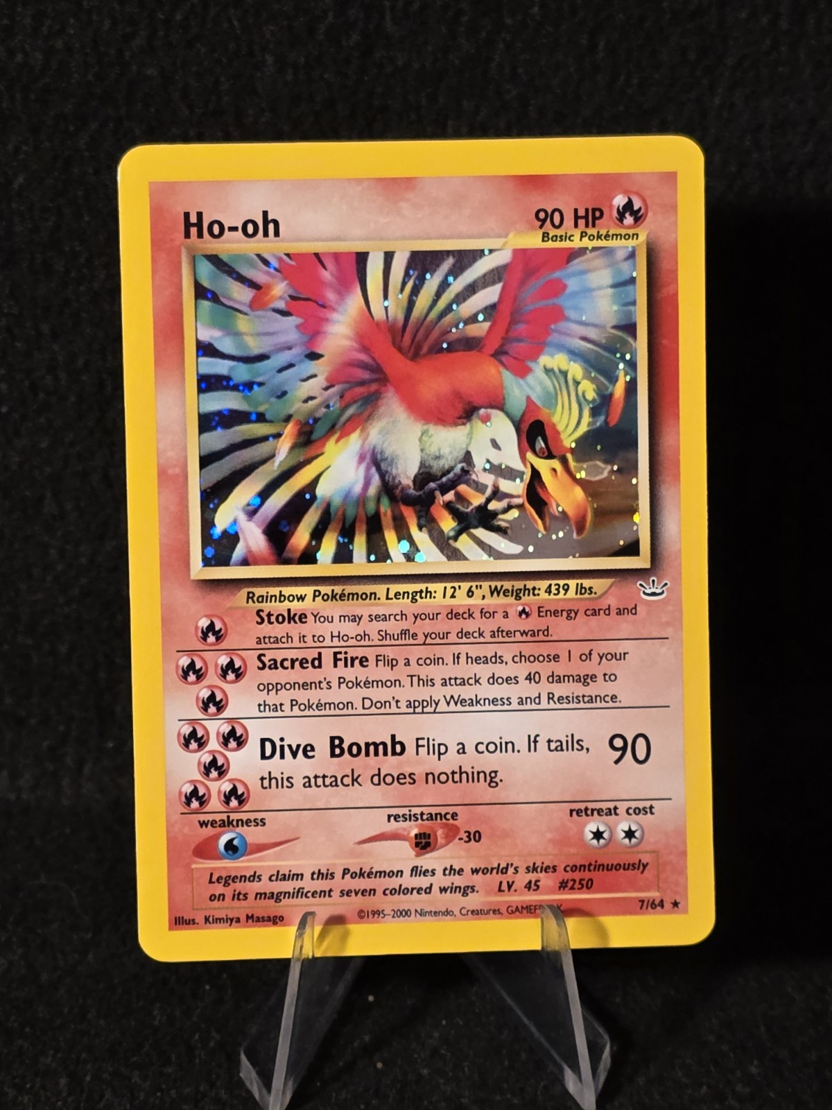 🌟Ho-Oh #7/64 Neo Revelation Holo 2000 Vintage Pokémon TCG 💎 NM 💎