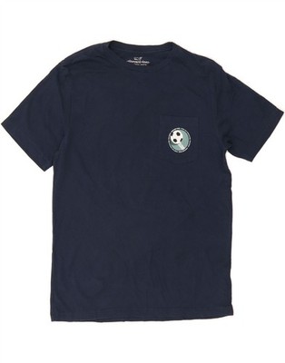 VINEYARD VINES Herren Grafik T-Shirt Oberteil Small Marineblau Baumwolle ZK10