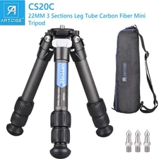 Carbon Fiber Tripod Mini Tripod,Compact Tabletop Tripod for Cameras,DLSR, 22lbs