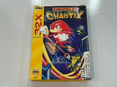 Knuckles' Chaotix (Sega 32X, 1995) CIB Complete in Box w Manual + Reg Card EX