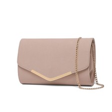Miss Lulu Women's Clutches - Suede Clutch Bag with Chain - Elegant Evening Ba...