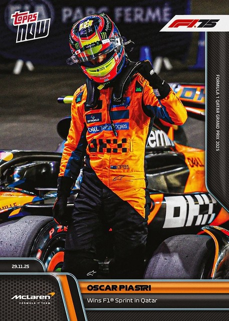 Oscar Piastri Wins F1 Sprint in Qatar 2025 Formula 1 Topps NOW Card 82 - QTY