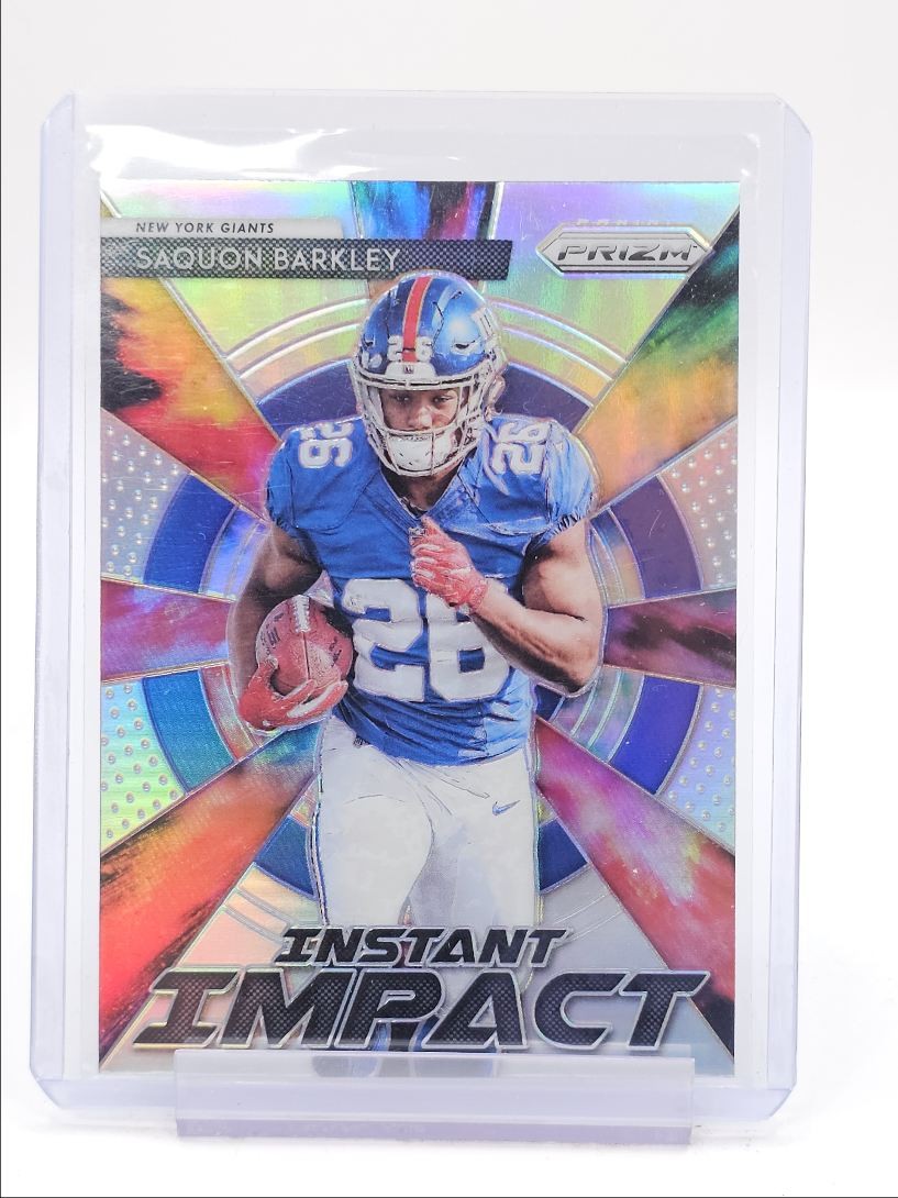 SAQUON BARKLEY 2018 PRIZM INSTANT IMPACT ROOKIE SILVER GIANTS RC Q1456