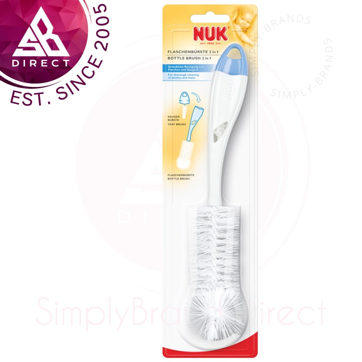 NUK Bottle Teat Brush?Cleaner for Baby Bottles Teats?BPA Free