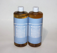 2 DR BRONNER'S MAGIC SOAP BABY BODYWASH UNSCENTED 18-IN-1 PURE-CASTILE 32FL OZ