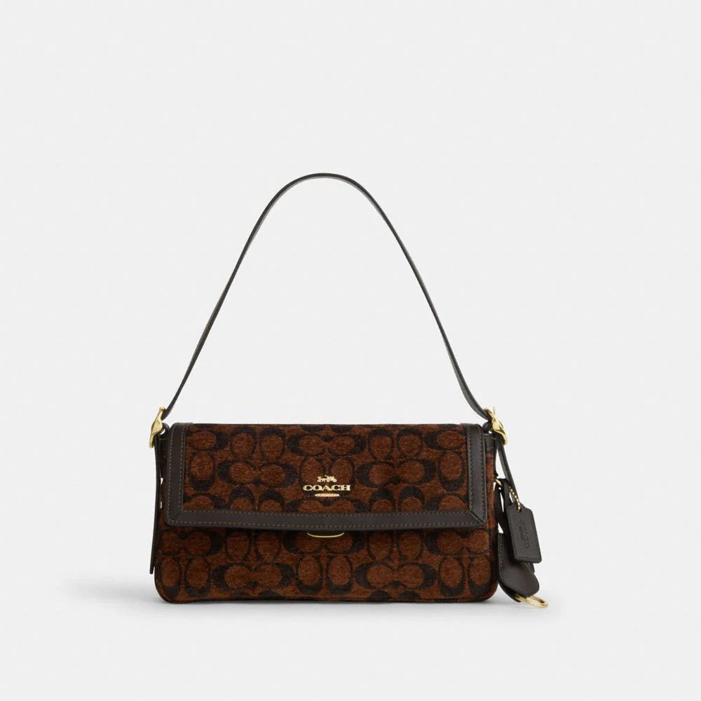 Coach Etta Small Flap Shoulder Bag In Signature Chenille