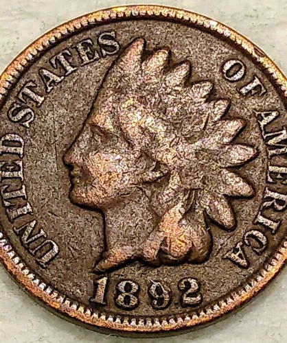 1892 US Indian Head Cent 1C Penny - VG/F - #13620