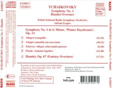 TCHAIKOVSKY: SYMPHONY NO 1, HAMLET OVERTURE / LEAPER NEW CD