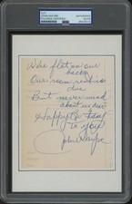 JOHN WAYNE handwritten signed birthday note | autograph - PSA/DNA certified