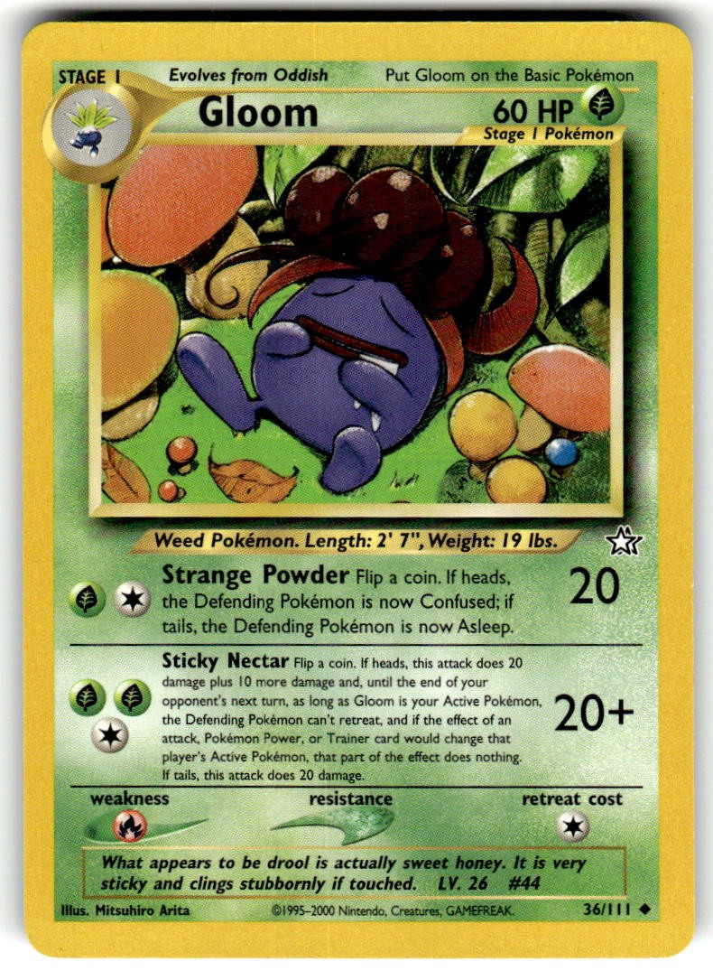 Gloom 36/111 Uncommon Neo Genesis Pokemon Near Mint
