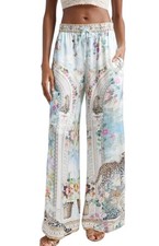 Camilla - 100 silk , animal print lounge pants