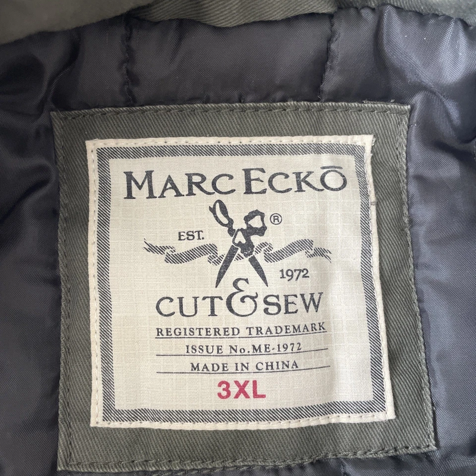 Chaqueta de bombardero vintage Marc Ecko Y2K para hombre 3XL XXXL forrada militar del ejército peso pesado Foto 3 de 4