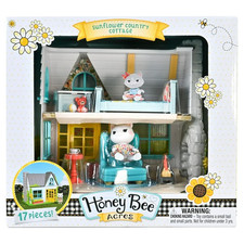 Honey Bee Acres Sunflower Country Cottage Dollhouse Playset, 17 Pieces, NEW