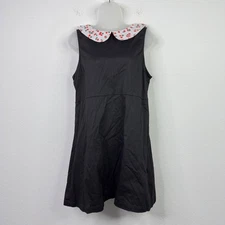 Smak Parlour Dress Womens XL Black Cherry Collar Mod Retro 60s Pinup Rockabilly