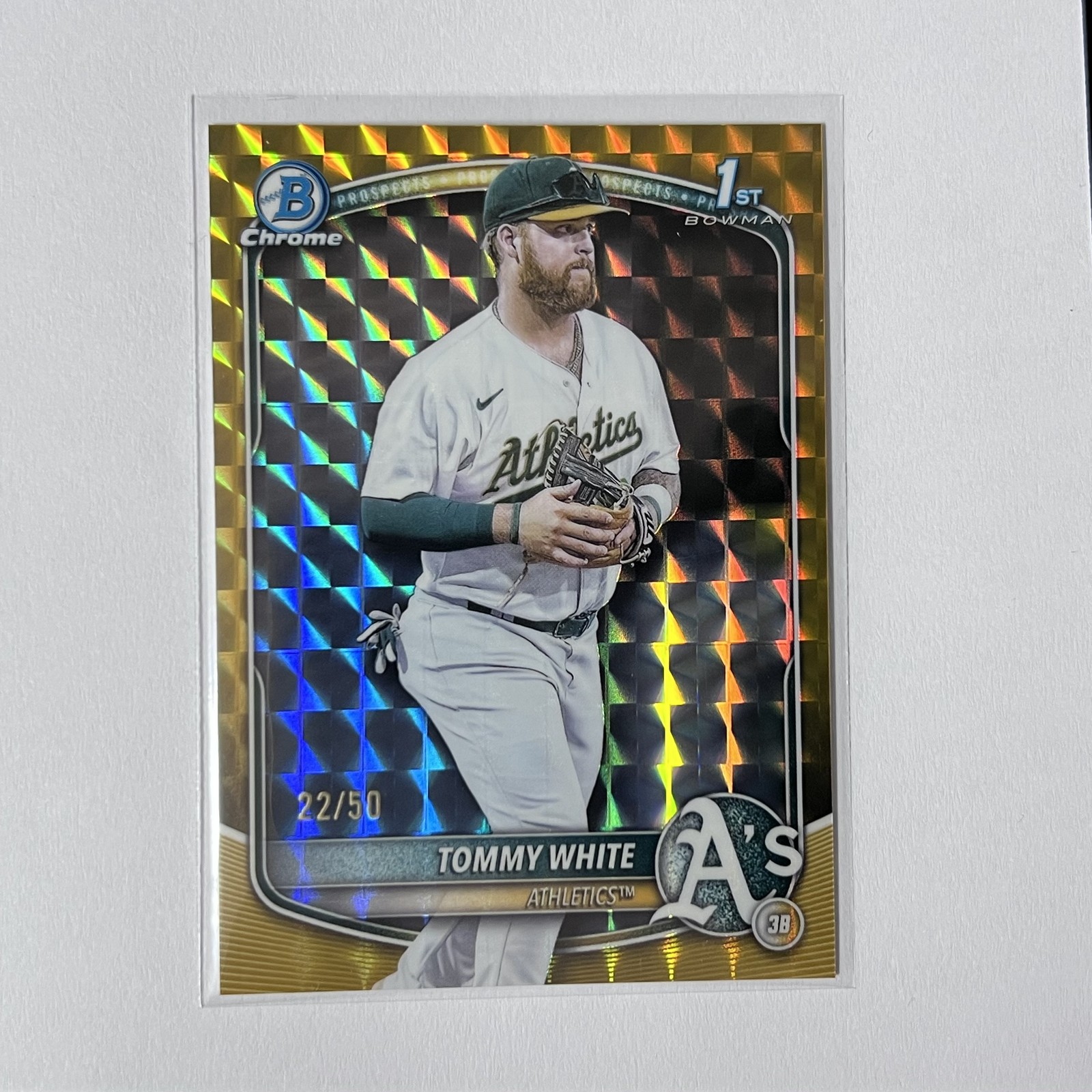 Tommy White 2025 Bowman Chrome Baseball 1st Gold Geometric 22/50 Prospects [ton5