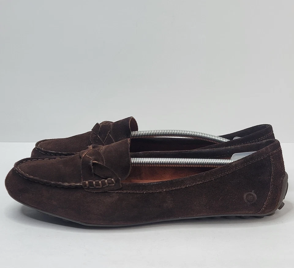 Born Kasa 11M Brown Suede Loafer Slip On Moccasins Rubber Sole Comfort Casual - Image 2 of 4