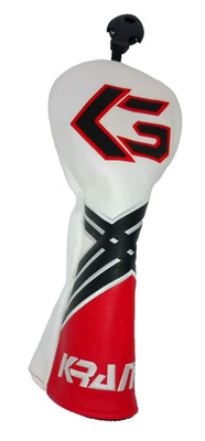 Krank Golf White Red Fairway Headcover Preowned Condition Excellent