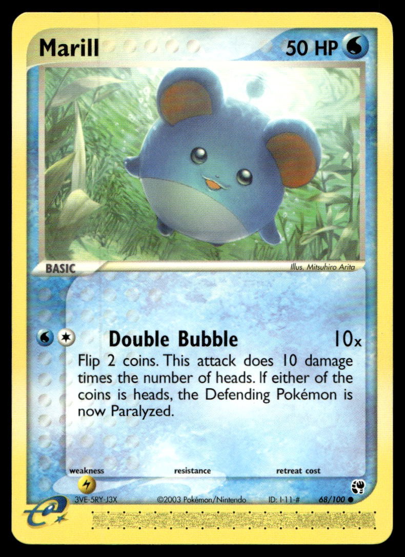 EX-NM Sandstorm Marill Common 68/100 2003 Pokemon TCG