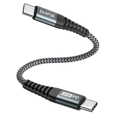 USB C auf USB C Kabel Kurz 30CM, USB-C Kabel 60W Schnellladekabel USB Typ C f...